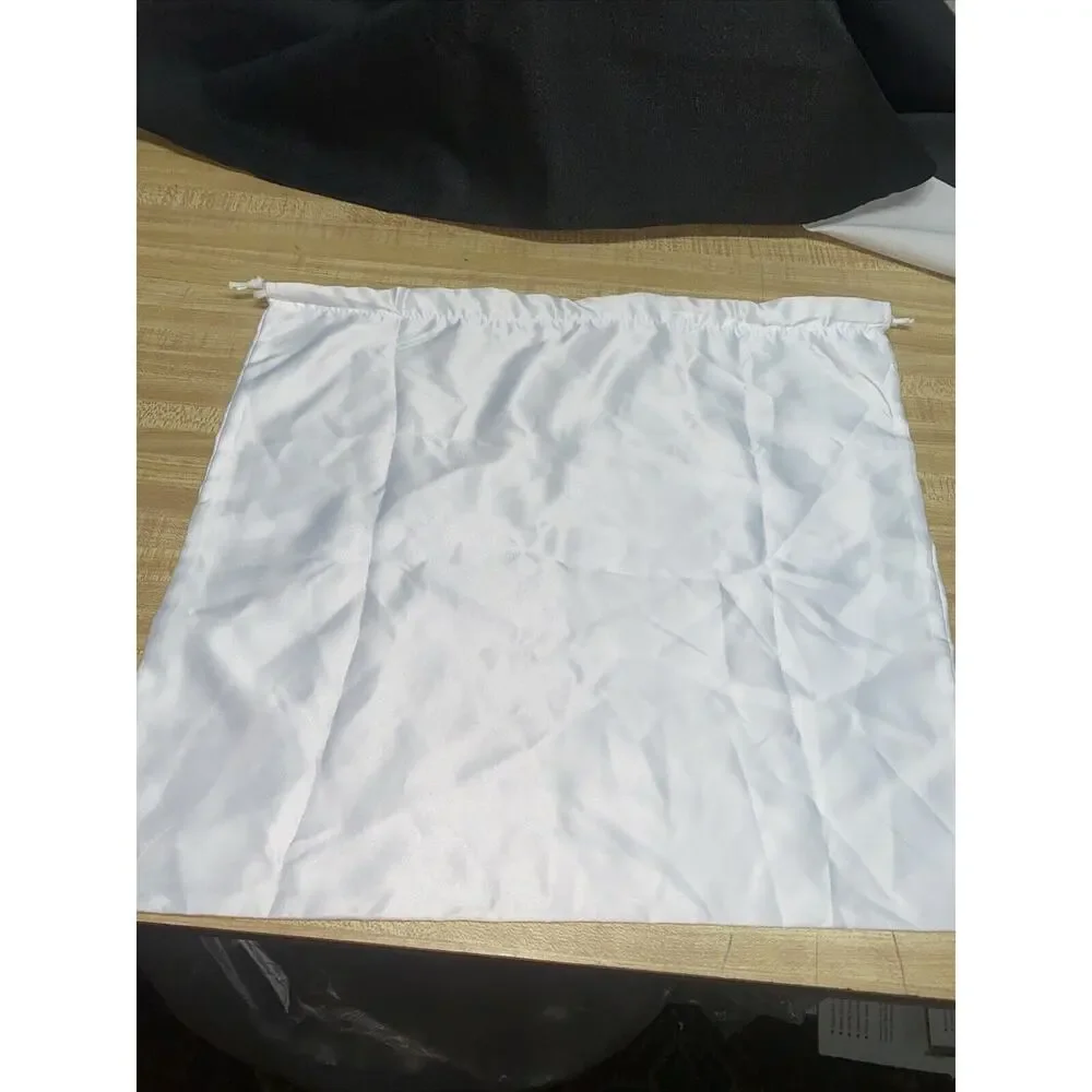 Michael Kors White Satin Drawstring Large Dust bag Dust Cover Handbags 14.5x16”